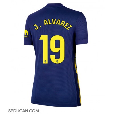 Zenski Nogometni Dres Atletico Madrid Julian Alvarez #19 Gostujuci 2025-26 Kratak Rukav Zenski Nogometni Dres Atletico Madrid Julian Alvarez #19 Gostujuci 2025-26 Kratak Rukav